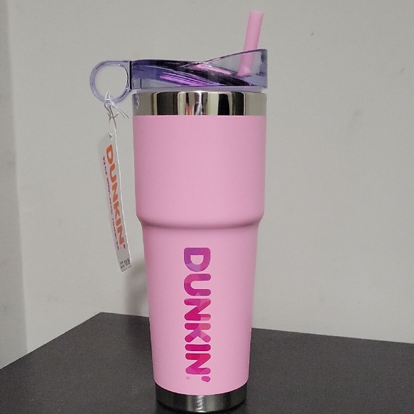 Dunkin Donuts Other - Dunkin' Pink Insulated Tumbler with Straw